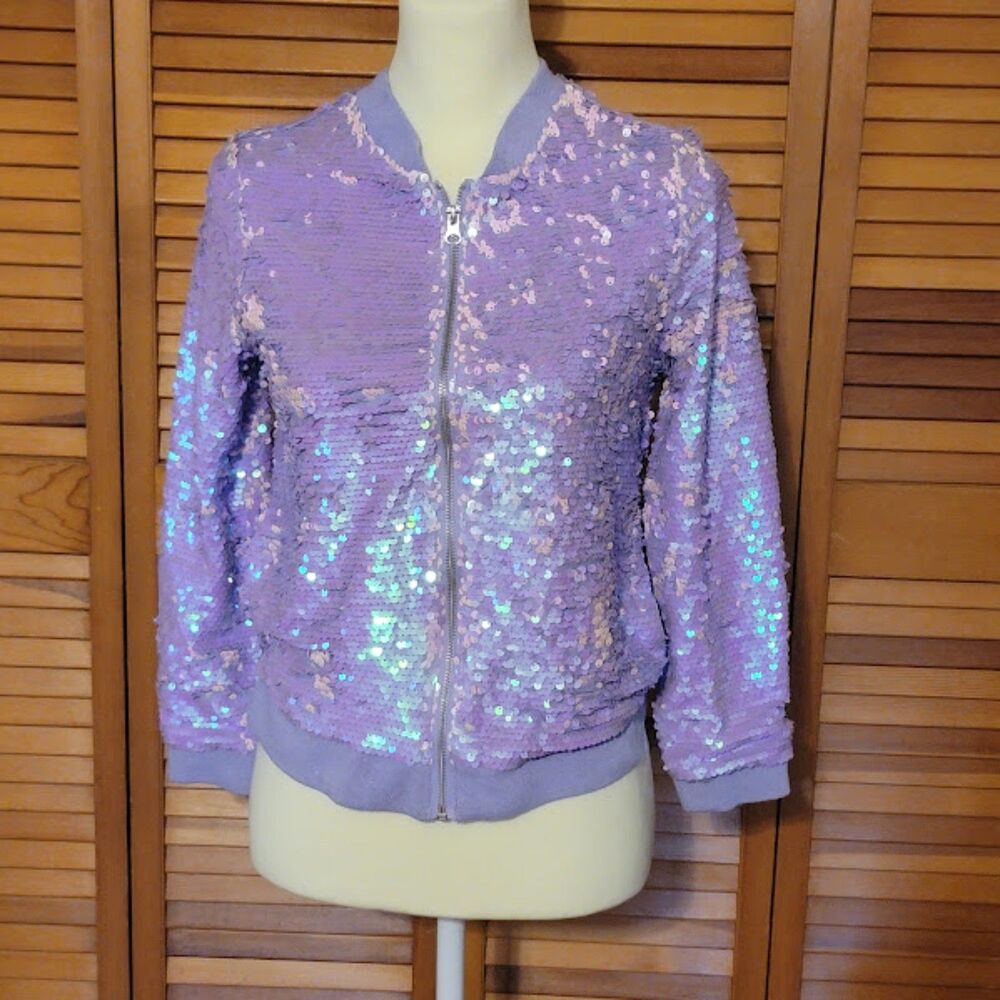 Wonder Nation L 10/12 Girls Reversible Sequin Jacket